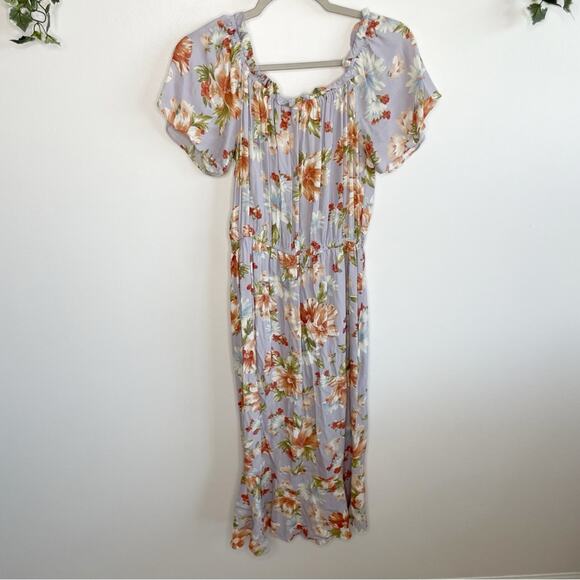 VICI Light Purple Floral Faux Wrap Maxi Dress Size Small - Picture 6 of 6